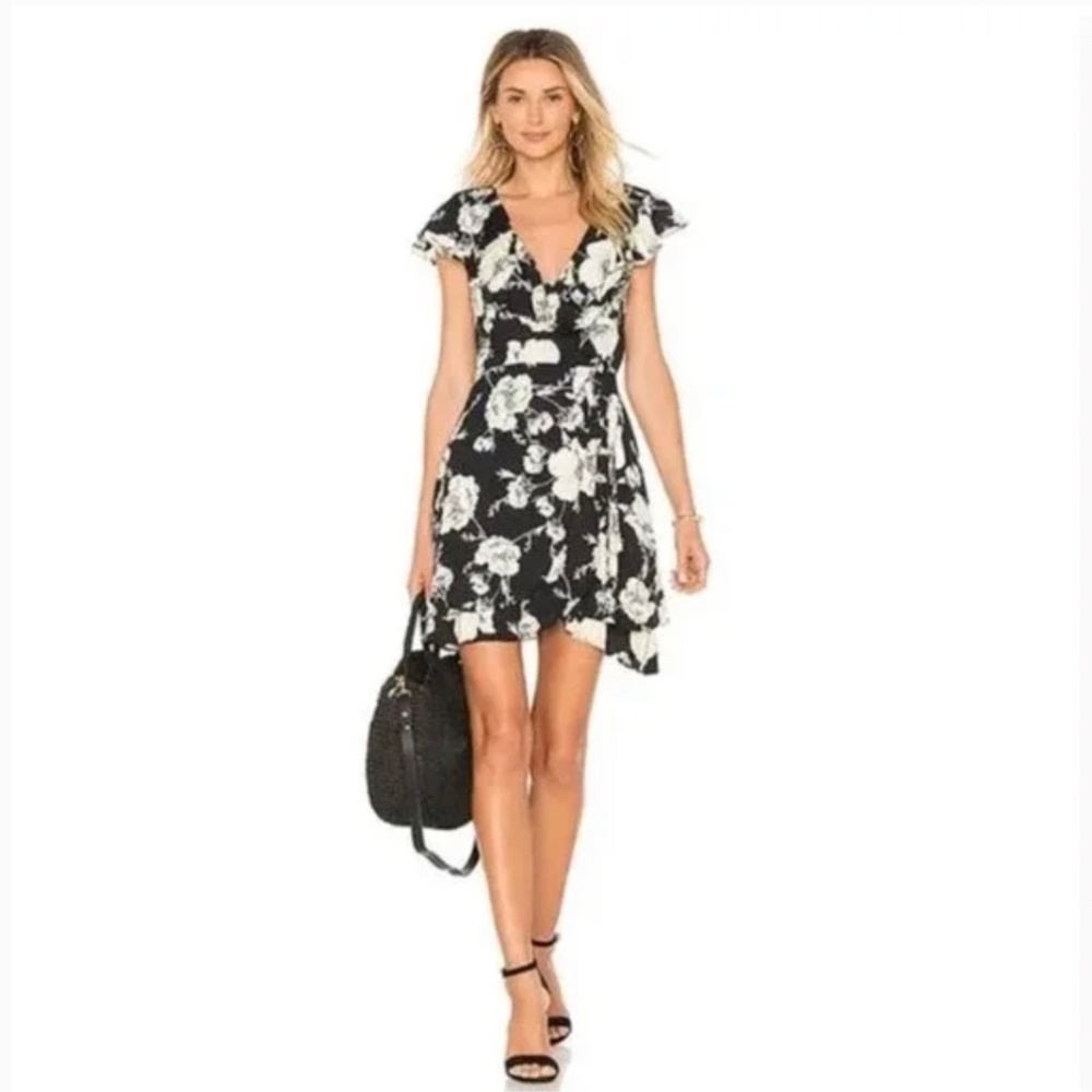Free People French Quarter Wrap Floral Mini Dress Small